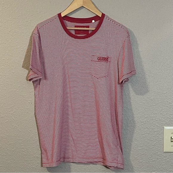 Bundle of 2 Men’s size Large Guess short sleeved tee shirts. Main color is red. - Picture 5 of 6